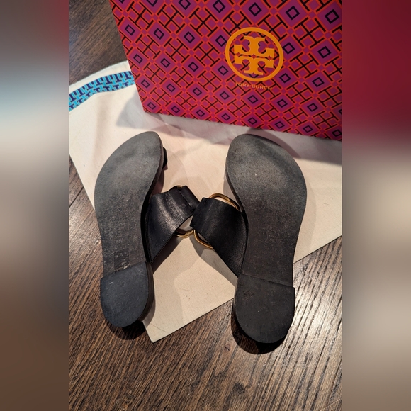 Tory Burch Brannan Studded Sandals Black Leather Women's 6.5 $248 - Picture 14 of 16